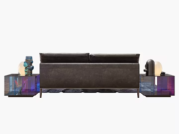 Dark gray leather sofa combination texture (ID:ffaeh741224)