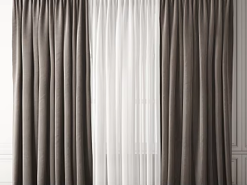 Grey-white double-layer fabric curtain bedroom blackout curtain texture (ID:ffaeh517996)
