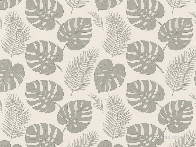 Medium-depth light gray wallpaper with a leaf pattern texture