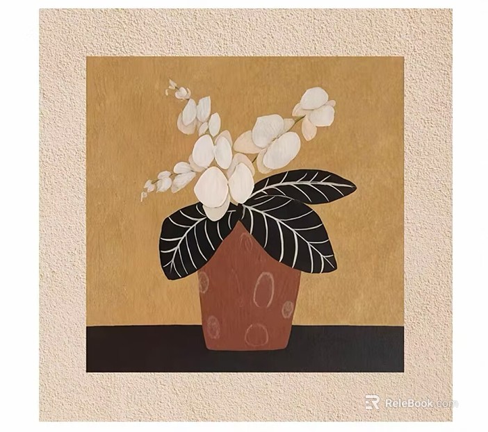 Simple Style Plant Decorative Painting Living Room Hanging Painting texture