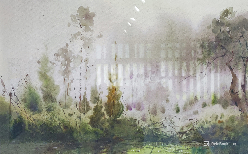 Ink landscape texture
