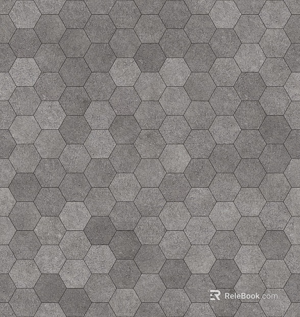 Dark gray cement hexagonal tile floor tile texture