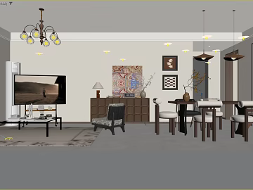 Modern guest restaurant self-contained scene diagram texture (ID:ffaeh167674)