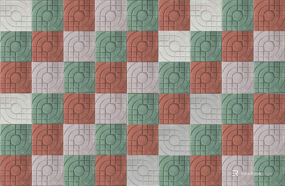 Permeable brick, pedestrian brick, ground patchwork tile, outdoor floor tile texture