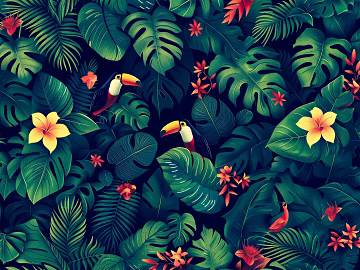 European Literary Plants Tropical Rainforest Wallpaper texture (ID:ffach876806)