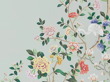 Chinese flower and bird painting texture (ID:ffach031556)