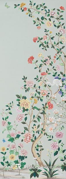 Chinese flower and bird painting texture