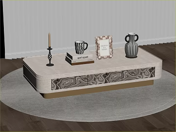 Light Luxury Light Grey Wooden Coffee Table texture (ID:ffaeh888801)