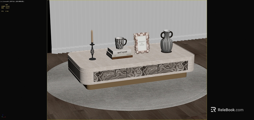 Light Luxury Light Grey Wooden Coffee Table texture
