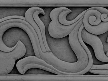 relief sandstone relief white clouds 3d model
