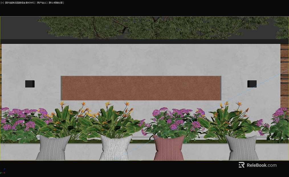 Modern style courtyard flower decoration texture