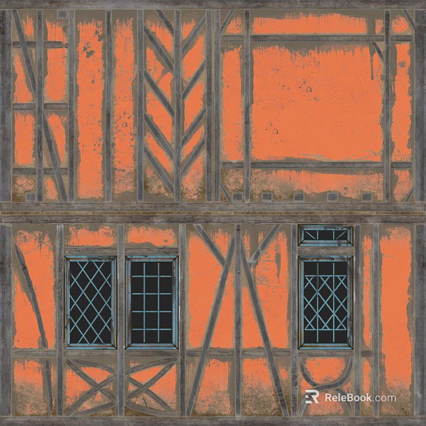 Vintage orange gray wood structure building wall texture