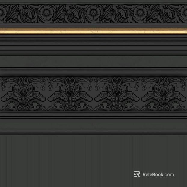 Black European-style carved wall panel texture
