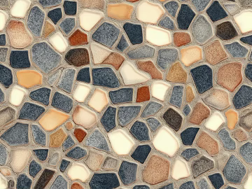 Mixed color cobblestone floor tile courtyard pavement texture (ID:ffaeh894571)