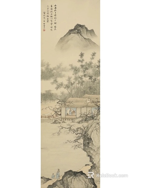 Ink style Chinese landscape decorative painting texture