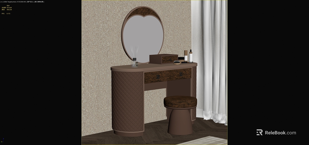 Dark Brown Solid Wood Bedroom Dresser texture