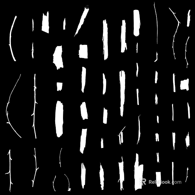 Black and white brush design decorative elements texture