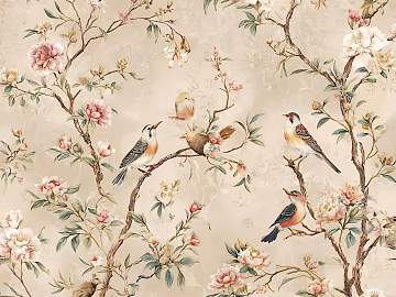 Floral and animal motifs texture (ID:ffaeh195124)