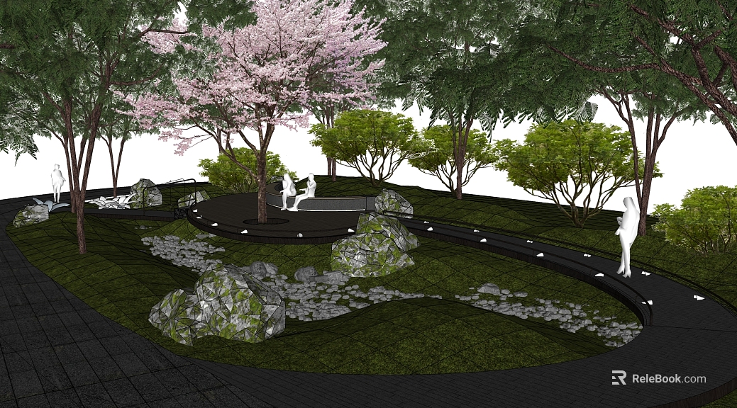 Modern forest leisure landscape texture