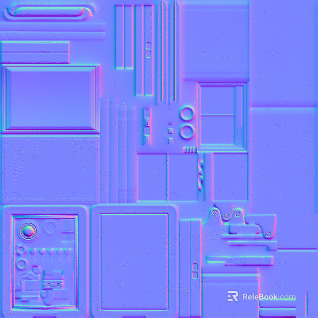 Cyberwind purple blue metal panel decorative surface texture