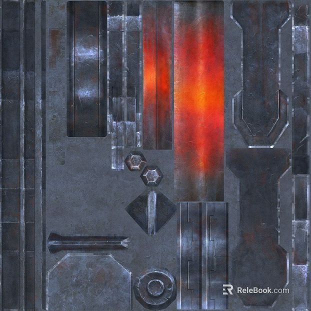 Industrial gray red old metal hatch panel texture