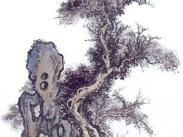 Ancient Tree Decorative Painting texture (ID:ffaaf4416)