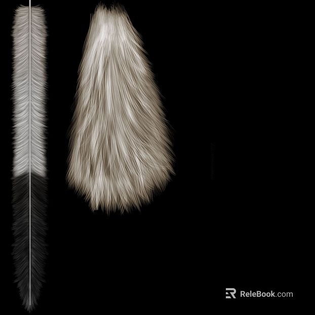 gray feathered animal hair texture