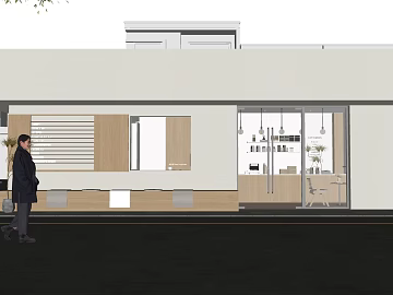 Modern minimalist shop appearance renderings 3d model