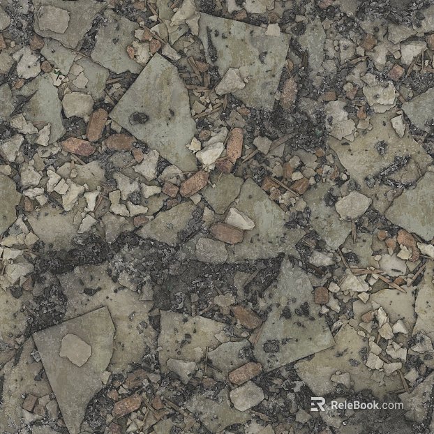 Ash rice broken gravel outdoor ground texture