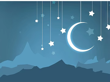 Dark Blue Star Moon Night Scene Decorative Painting texture (ID:ffaeh165136)
