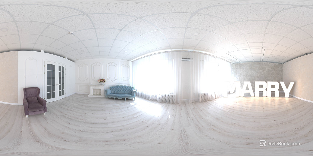 French indoor wedding studio daytime HDR texture