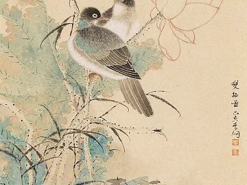 Chinese flower and bird painting texture (ID:ffach801556)