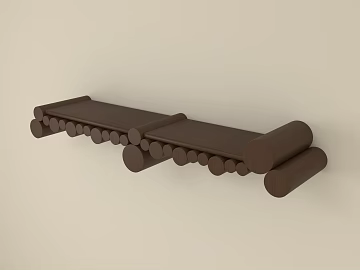Dark Brown Wooden Wall Storage Rack texture (ID:ffaeh105356)
