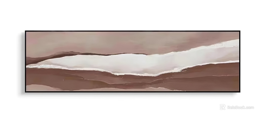 Silent Wind Brown White Abstract Painting Bedroom Hanging Painting texture