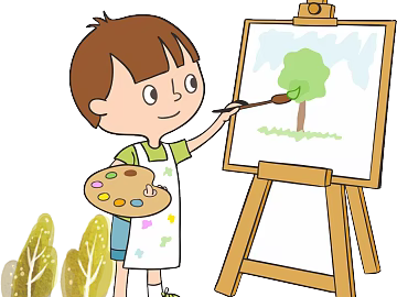 cartoon painting 3d model