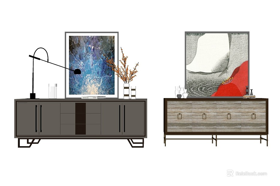 Modern Light Luxury Decorative Painting Living Room TV Cabinet Hanging Painting texture
