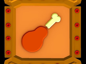 Orange cartoon chicken leg decoration Icon texture (ID:ffaeh059626)