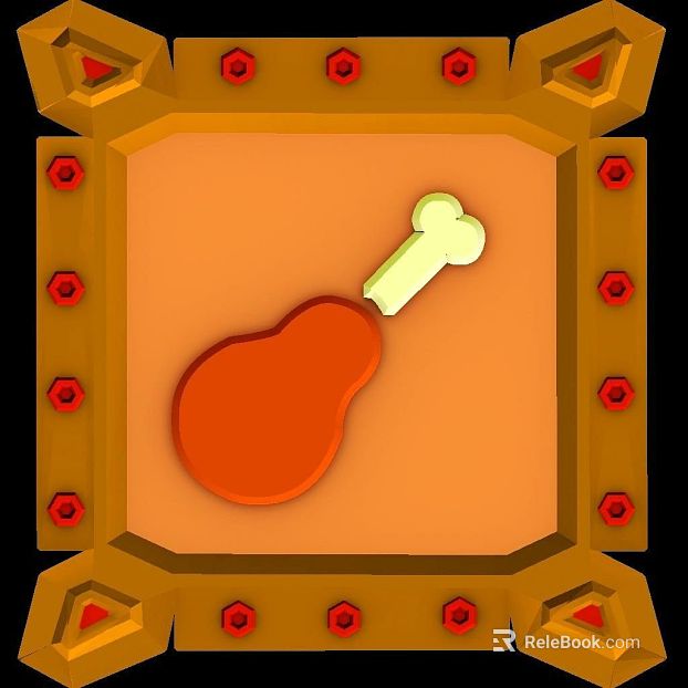 Orange cartoon chicken leg decoration Icon texture