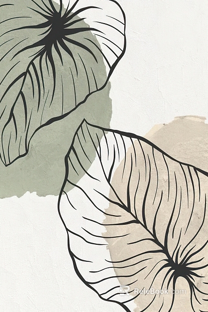 Morandi color plant leaf decorative painting texture