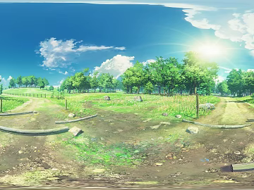 Cartoon Makoto Shinkai Style Country Panorama texture (ID:ffach191753)