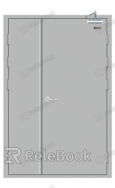 The image displays a sturdy, industrial metal door with a weathered texture, featuring rivets and a simple handle, exuding an aura of strength and durability.