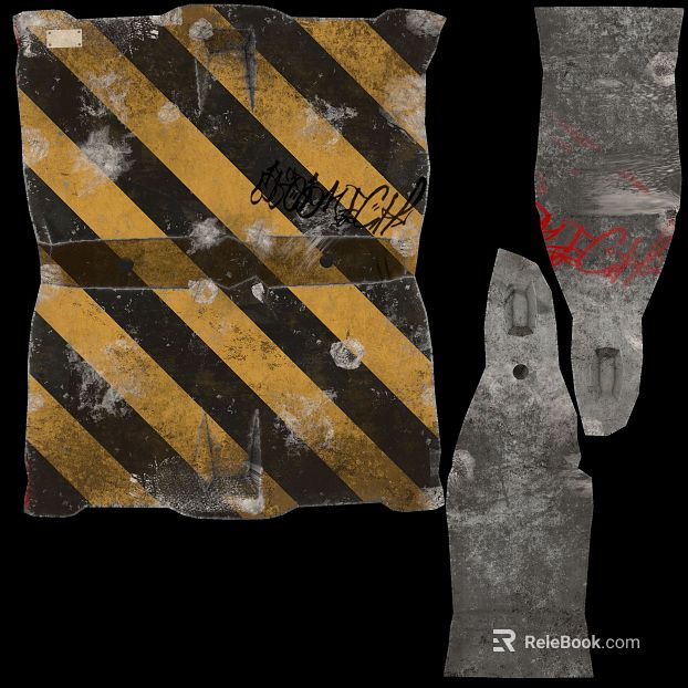 Yellow and black old warning cement wall surface texture