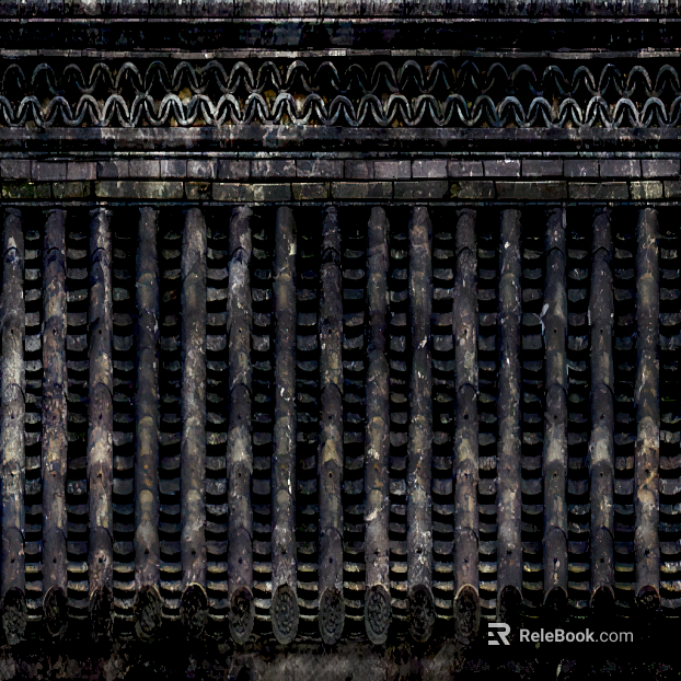 Blue-gray Chinese-style ceramic roof tiles for traditional architecture roofs texture