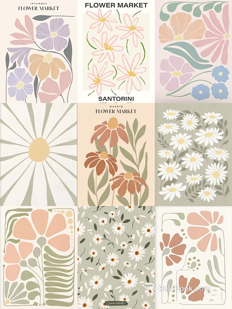 Modern cream decorative painting combination texture