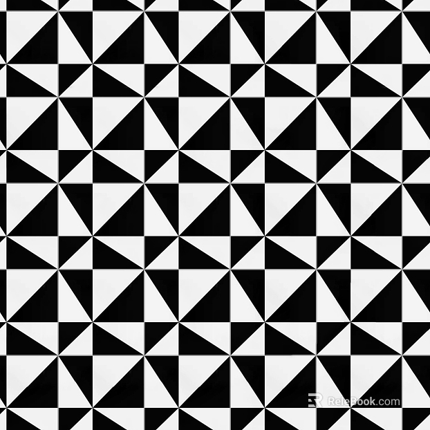 Plaid Brick Black and White Marble Parquet Seamless texture