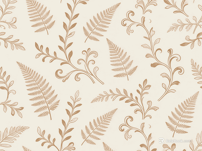 Rice bottom brown branches and leaves pattern wallpaper texture