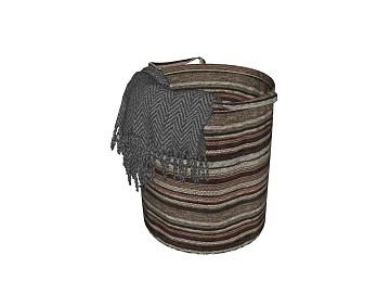 Brown gray striped woven storage basket texture (ID:ffaeh338686)