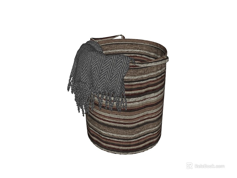 Brown gray striped woven storage basket texture