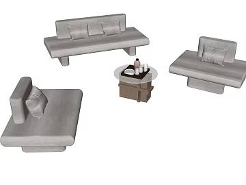 Light gray fabric sofa combination texture (ID:ffaeh766751)