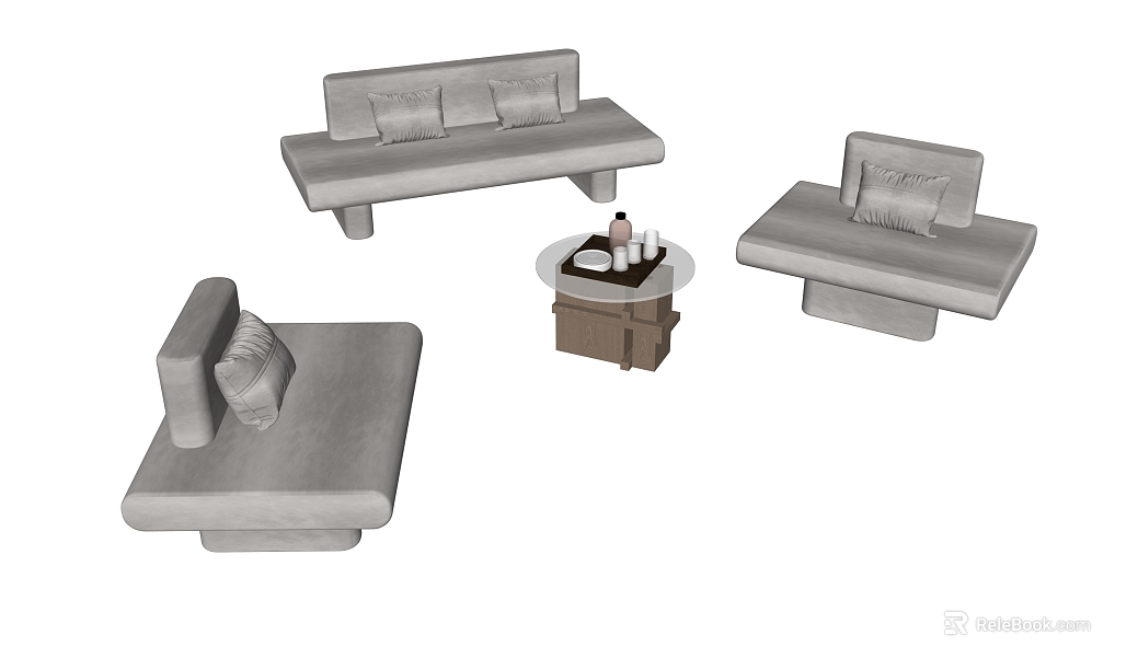 Light gray fabric sofa combination texture